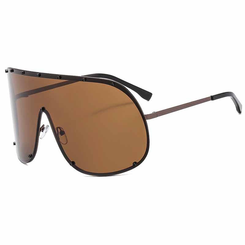 Designer Oversized Sunglasses - Unisex Steampunk & Y2K Style (UV400) - HalleBeauty